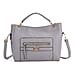 Satchel Handbag with Detachable Shoulder Strap - Grey