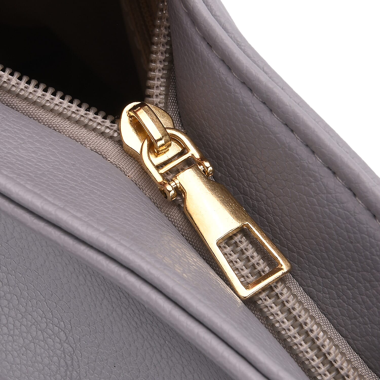 Satchel Handbag with Detachable Shoulder Strap - Grey