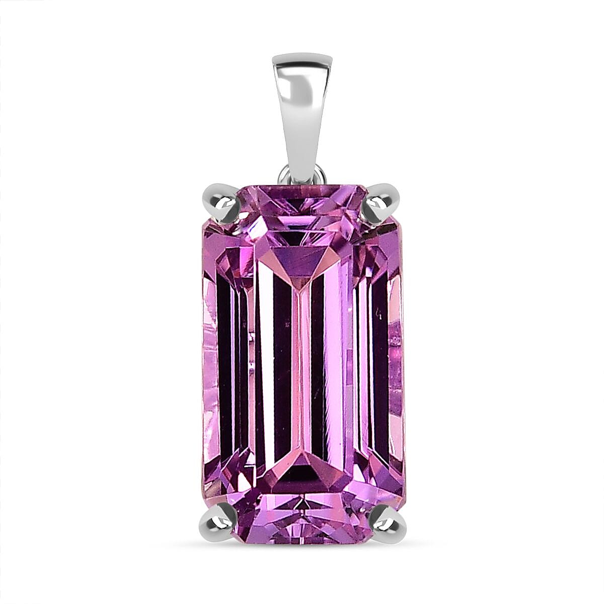 RHAPSODY - 950 Platinum AAAA Patroke Kunzite Solitaire Pendant 10.000 Ct, Platinum Wt. 3.60 Gms.