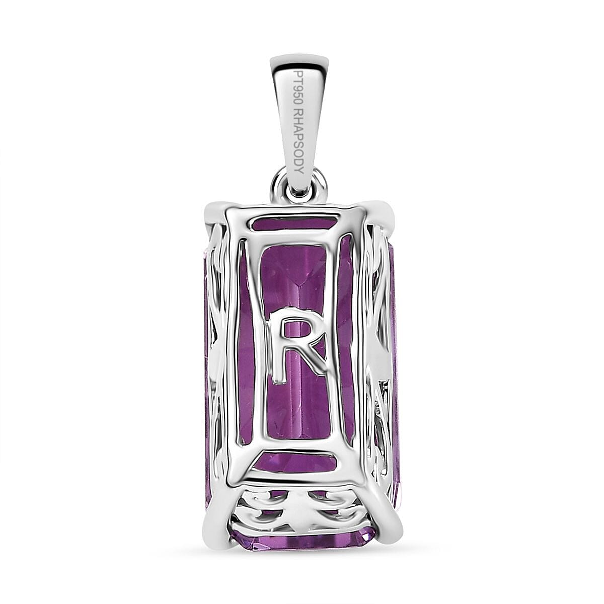 RHAPSODY - 950 Platinum AAAA Patroke Kunzite Solitaire Pendant 10.000 Ct, Platinum Wt. 3.60 Gms.