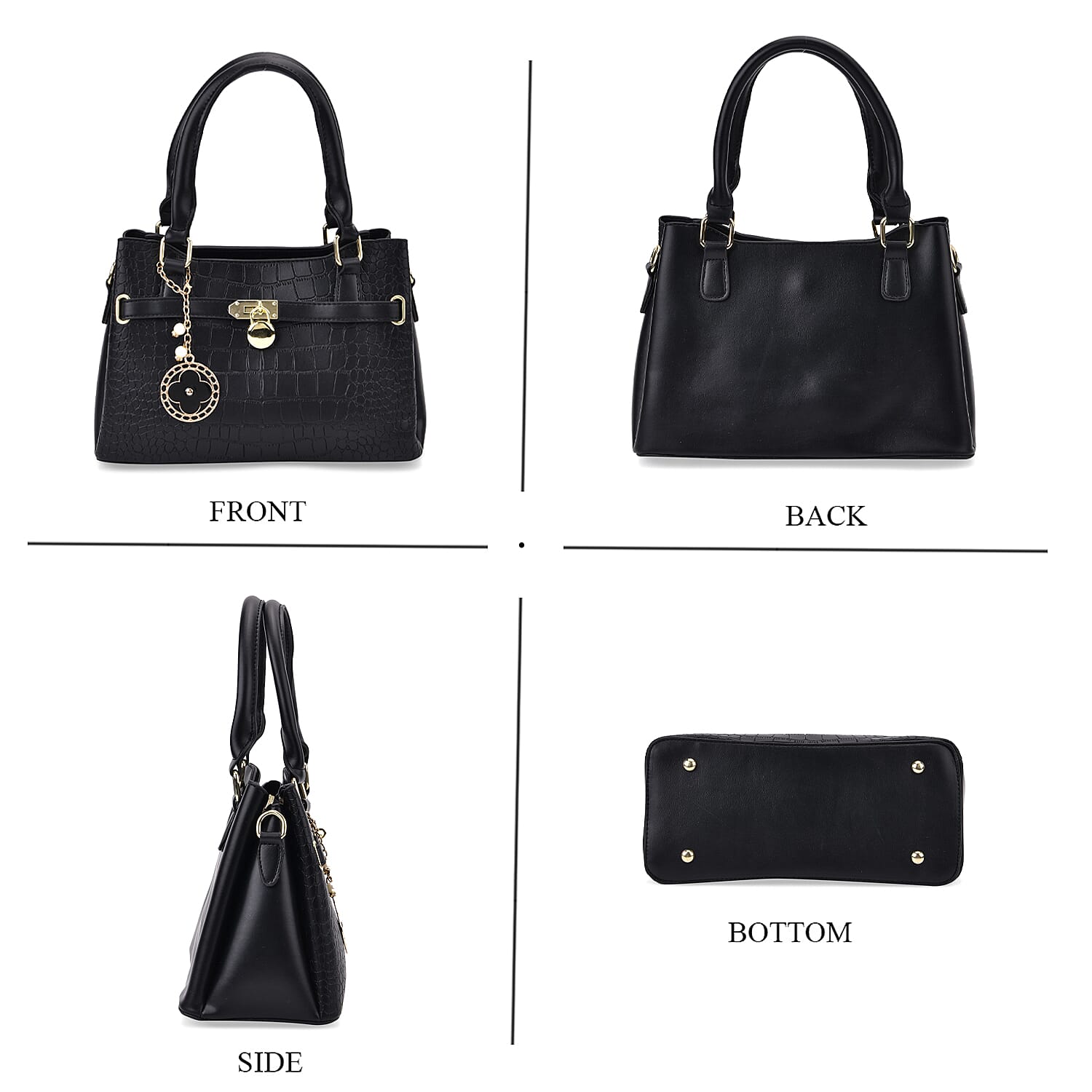 Crocodile Embossed Crossbody Bag with Shoulder Strap