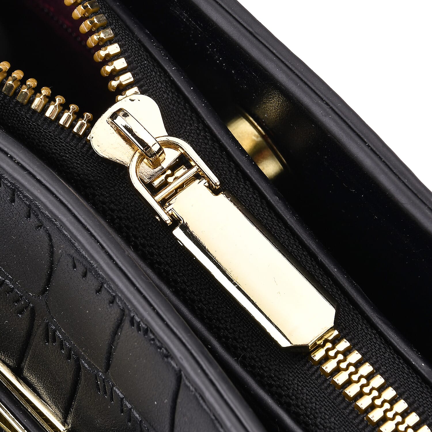 Crocodile Embossed Crossbody Bag with Shoulder Strap