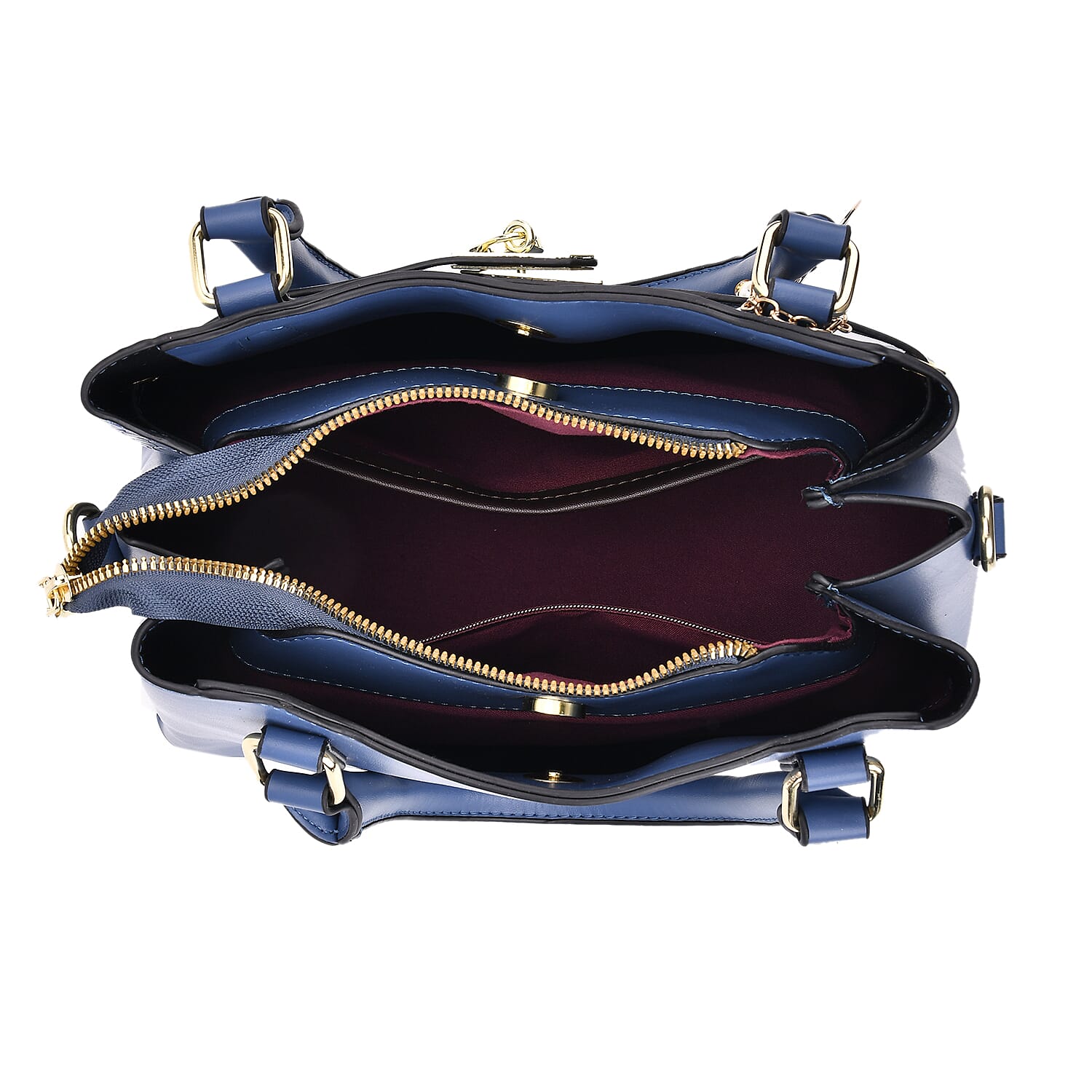 Closeout Deal - Crocodile Embossed Crossbody Bag with Shoulder Strap - Blue