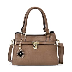 Crocodile Embossed Crossbody Bag with Shoulder Strap