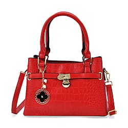 Crocodile Embossed Crossbody Bag with Shoulder Strap