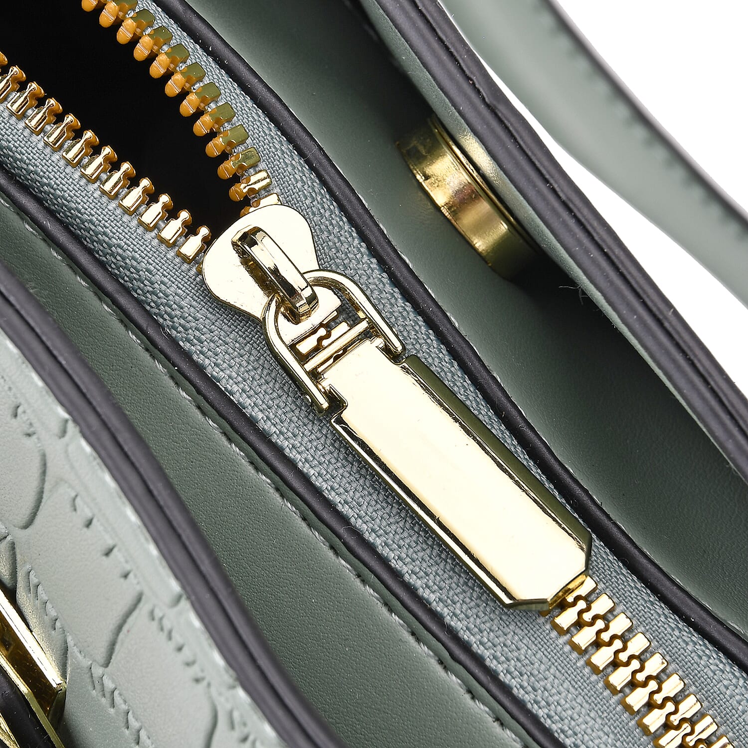 Closeout Deal - Crocodile Embossed Crossbody Bag with Shoulder Strap - Green