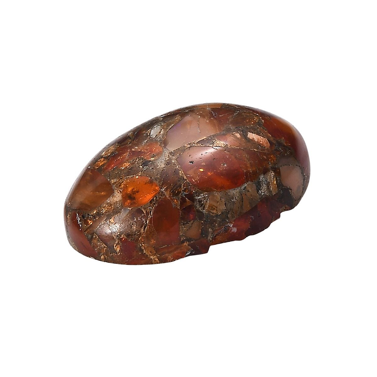 Fire Opal Matrix Oval Shape Gemstone 8.01 Ct