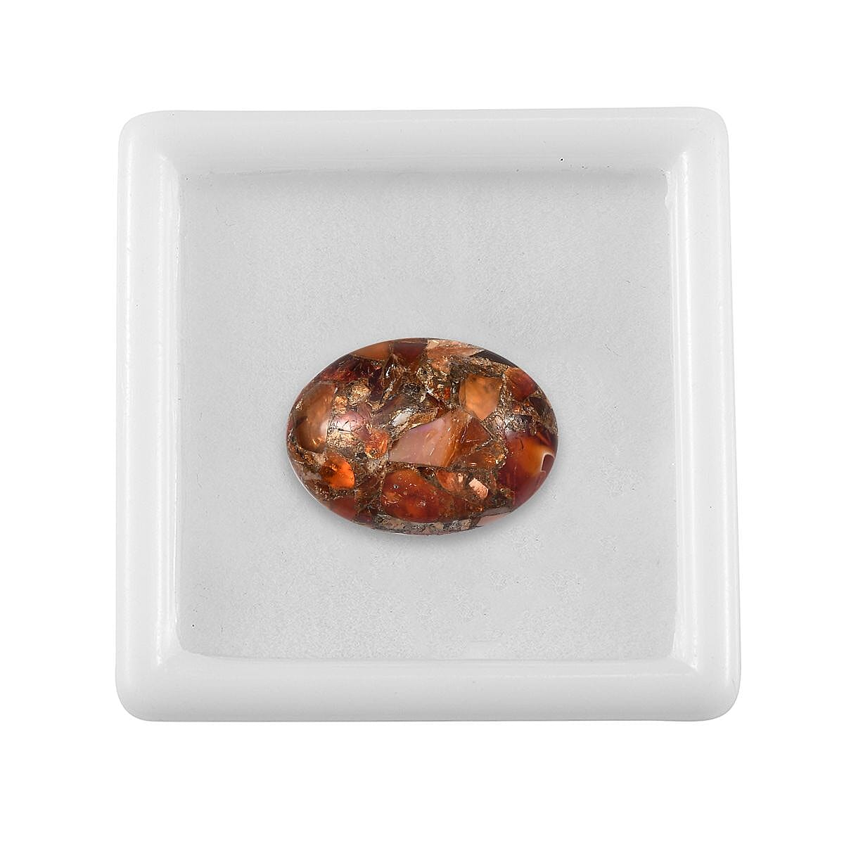 Fire Opal Matrix Oval Shape Gemstone 8.01 Ct