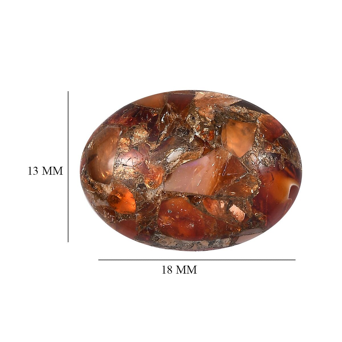 Fire Opal Matrix Oval Shape Gemstone 8.01 Ct
