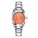 Mathey Tissot Limited Edition Sunray Quartz Movt. 5ATM WR Orange Dial Ladies Watch with Silver Colour Stainless Steel Strap