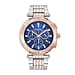 Mathey Tissot Neptune Chrono 5 ATM WR Blue Dial Mens Watch with Two Tone Rose Gold - Silver Colour Stainless Steel Strap