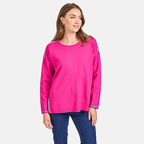 Mudflower Stripe Detail Jumper (Size 12) - Pink