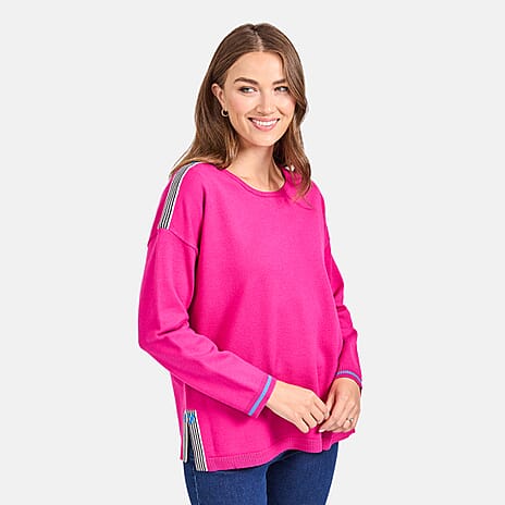 Mudflower Stripe Detail Jumper (Size 12) - Pink