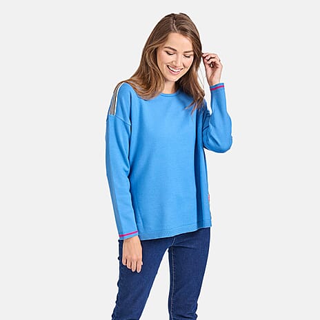 Mudflower Stripe Detail Jumper (Size 18) - Blue