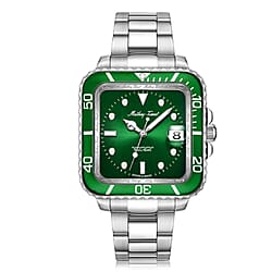 Mathey Tissot Vintage Square Quartz Movt. 5ATM WR Black Dial with Date Function Mens Watch with Silver Colour Stainless Steel Strap