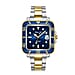 Mathey Tissot Vintage Square Quartz Movt. 5ATM Water Resistance Blue Dial Mens Watch with Silver Colour Stainless Steel Strap