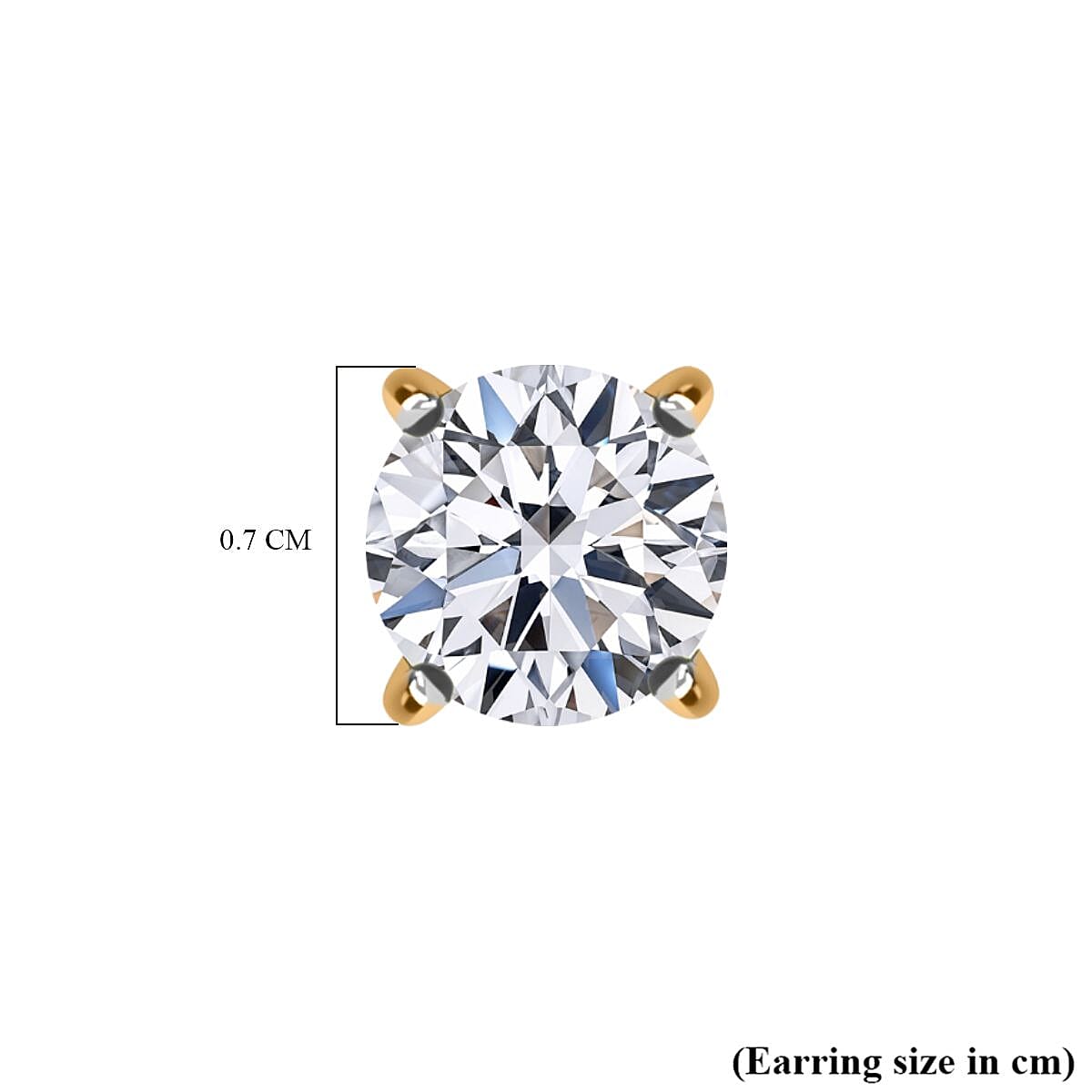 Luxuriant Diamond - 9K Yellow Gold SGL Certified  Lab Grown Diamond (SI-GH) Solitaire Earring with Push Back 2.06 Ct