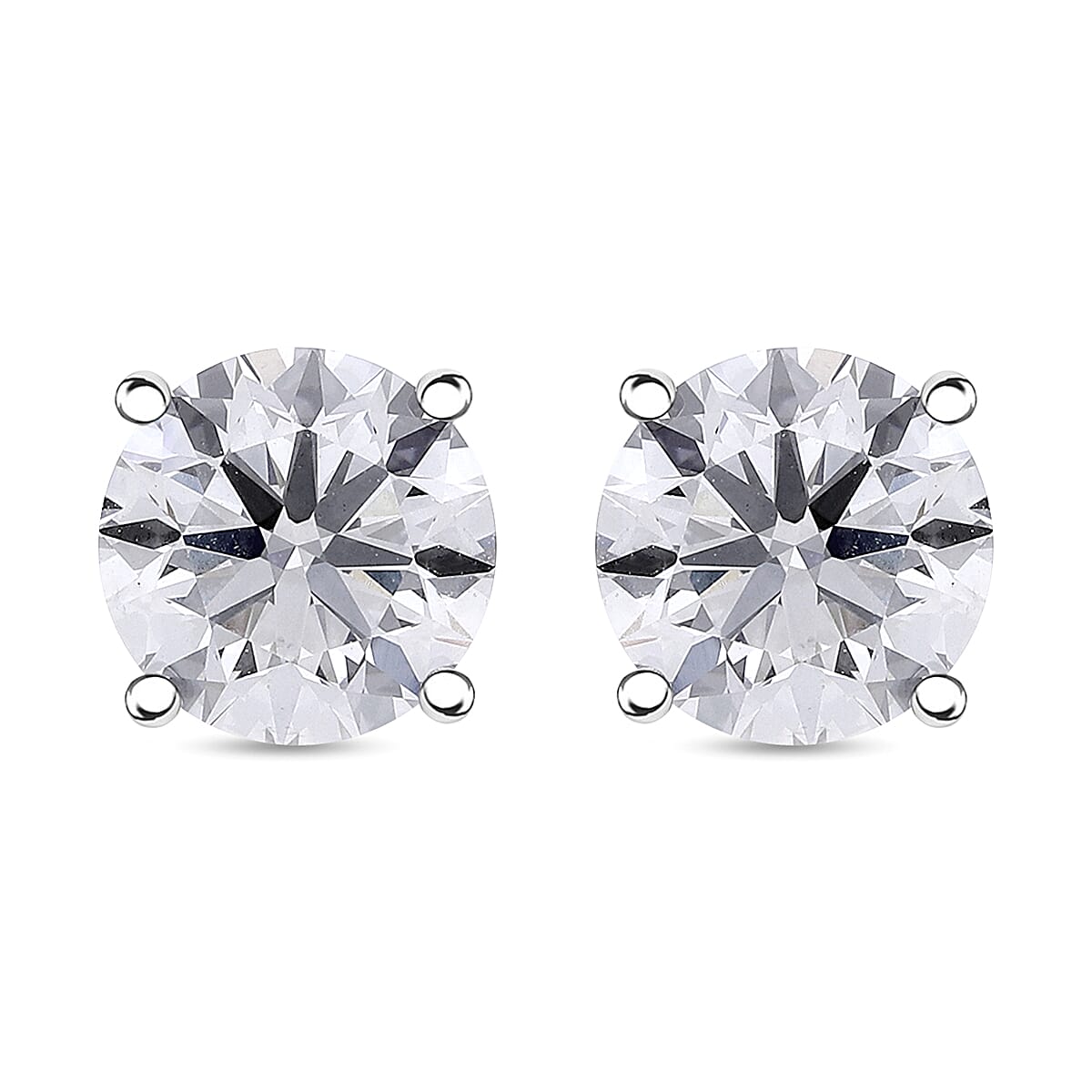 Luxuriant Diamond - 9K White Gold SGL Certified  Lab Grown Diamond (SI-GH) Solitaire Earring with Push Back 2.00 Ct