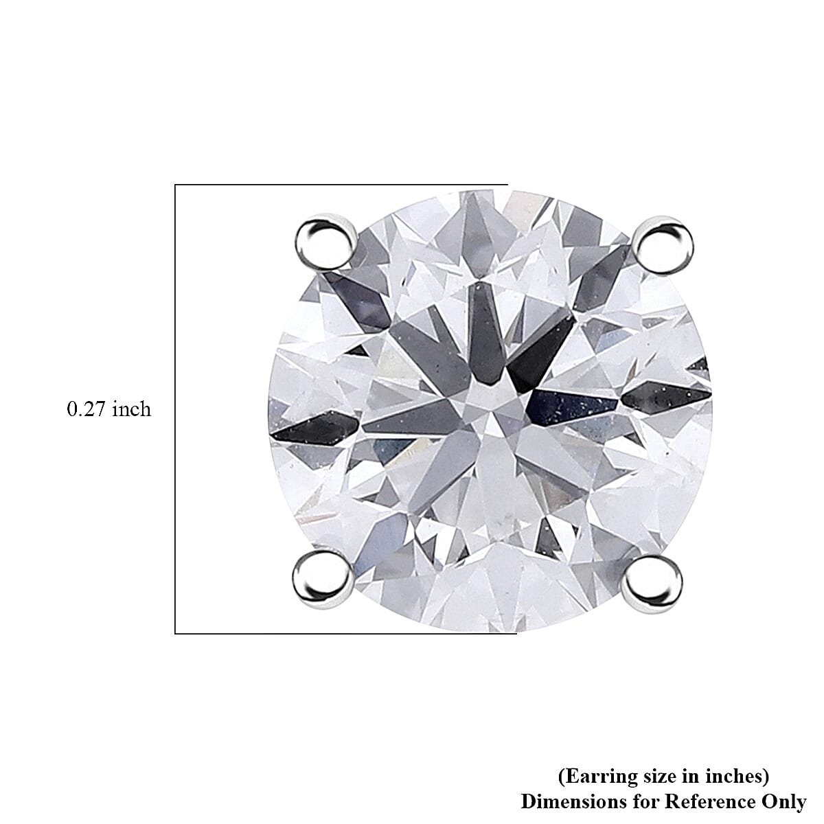 Luxuriant Diamond - 9K White Gold SGL Certified  Lab Grown Diamond (SI-GH) Solitaire Earring with Push Back 2.00 Ct