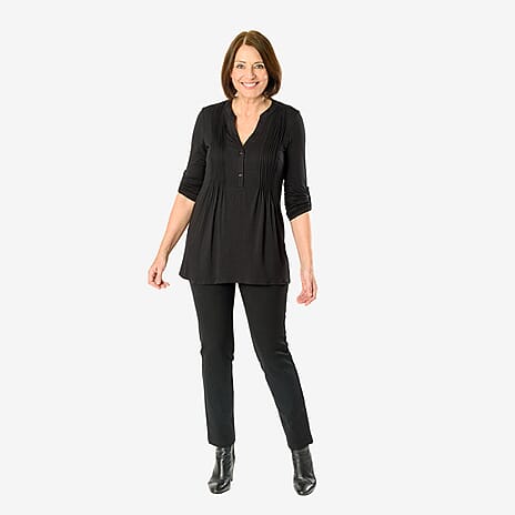 Close Out Pintuck Shirt (Size 20) - Black