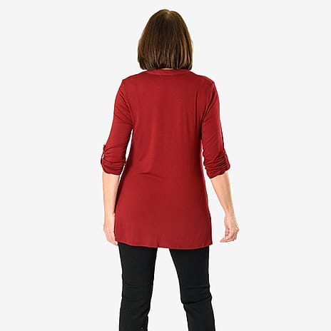 Close Out Pintuck Shirt (Size 18) - Wine