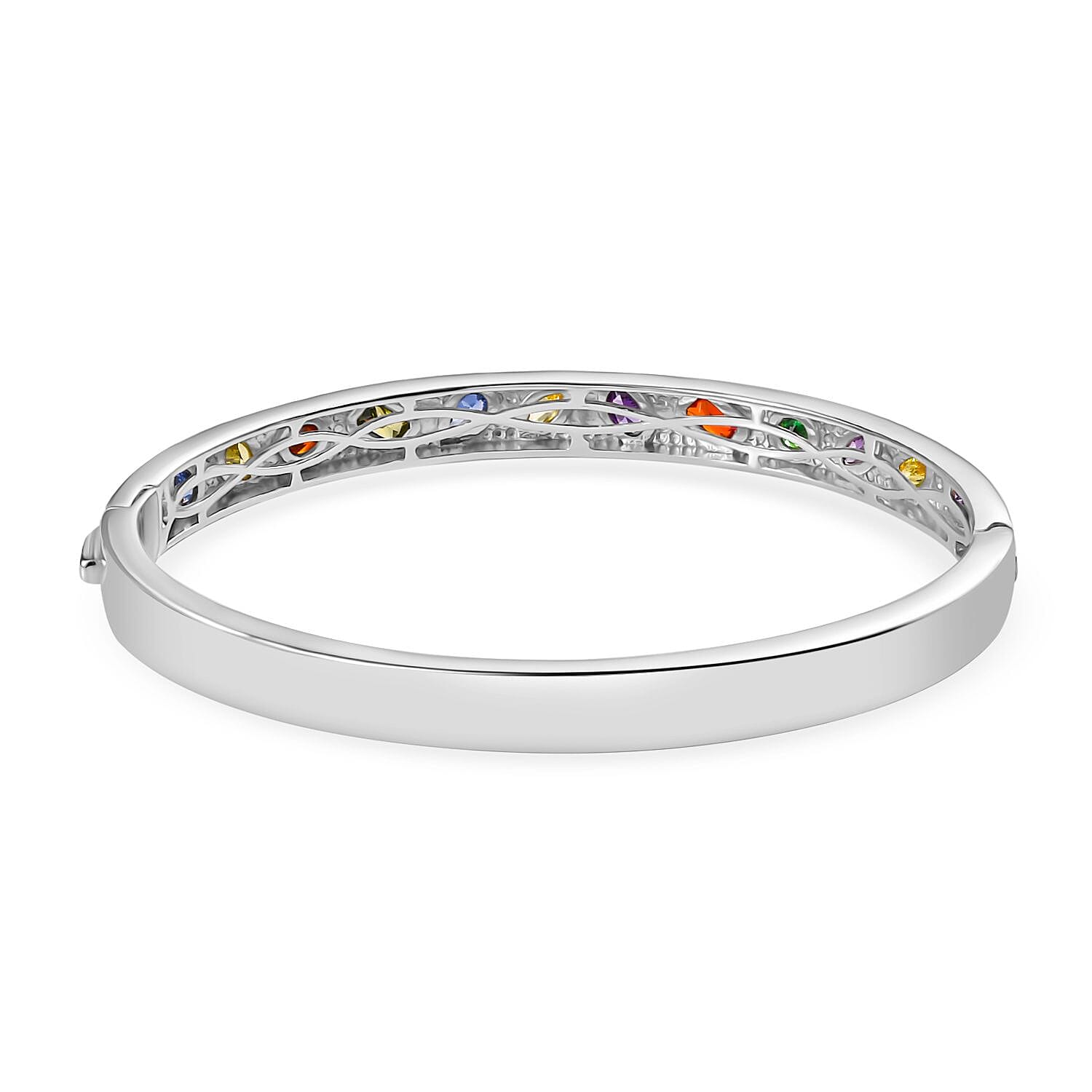 One Time Closeout Deal - Yellow Cubic Zirconia & Multi Gemstones Full Bangle 2.95 Ct.