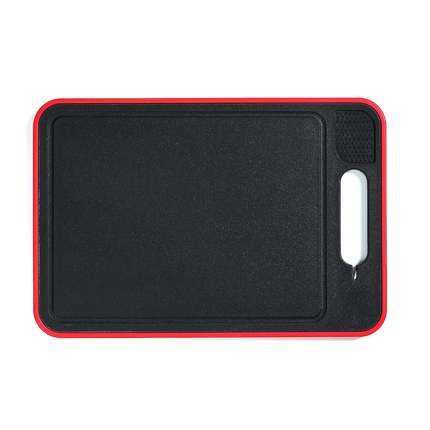 4-in-1 Multi-Purpose Defrosting Cutting Board - Defrosts upto 8 Times Faster, Knife Sharpener & Garlic Grater - Black & Red