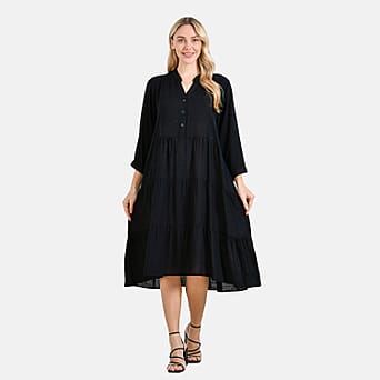 https://tjcuk.sirv.com/Products/80/2/8026884/LA-MAREY-Womens-Boho-Button-Front-V-Neck-Rayon-Dress-One-Size-Black_8026884_2.jpg?w=342&h=342