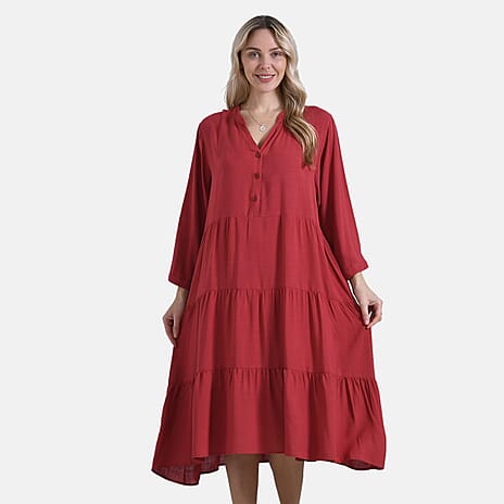 - Maisi Solid Dress (One Size) - Orange