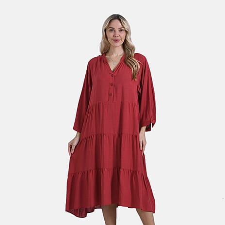 - Maisi Solid Dress (One Size) - Orange