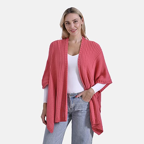 - Maisi 100% Acrylic Relax Fit Cardigan (One Size - 8 to 26) - Red