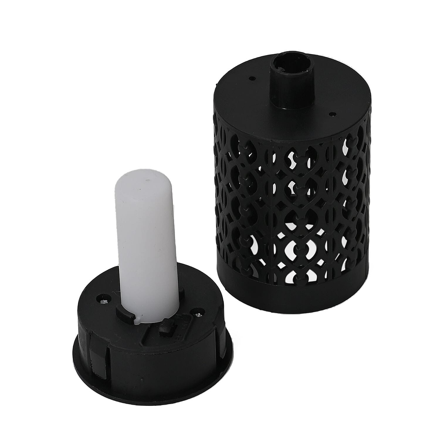 Solar Path Lights with Flame Effect - Set of 4 - 30cm - Black Solar Path Lights with Flame Effect - Set of 4 - 30cm - Black