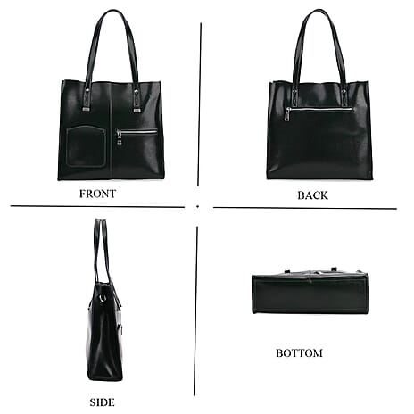 Sumptuous quality 100% Genuine Leather LARGE Tote Bag with Shoulder Strap - Green