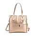Sumptuous Quality 100% Genuine Leather Large Tote Bag with Shoulder Strap - Gold