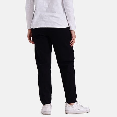 La Marey 100% Cotton Casual Trousers (Size 8 to 10) - Black
