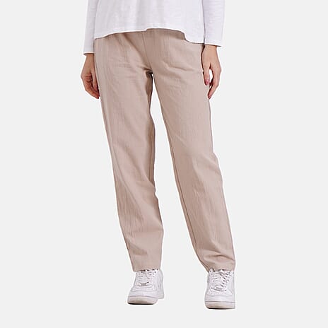 La Marey 100% Cotton Casual Trousers (Size 20 to 22) - Beige