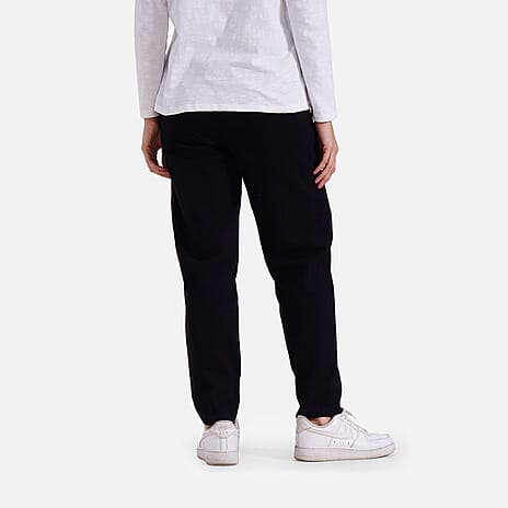 & Maisi Cotton Patterned Jean and Pant-Trouser (Size 73x1 cm) - Black & Black