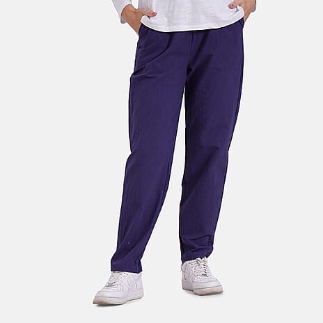 & Maisi Cotton Patterned Jean and Pant-Trouser (Size 73x1 cm) - Blue & Black