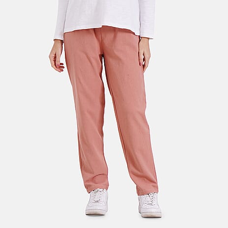 & Maisi Cotton Patterned Jean and Pant-Trouser (Size 73x1 cm) - Pink & Black