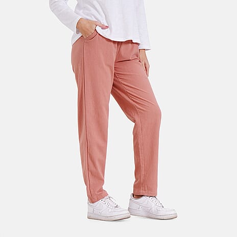 & Maisi Cotton Patterned Jean and Pant-Trouser (Size 73x1 cm) - Pink & Black