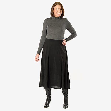 Emelia Pull On Knitted Skirt (Size XXL) - Black