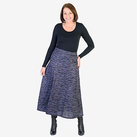 Emelia Printed Pull On Skirt (Size L) - Purple - Zebra