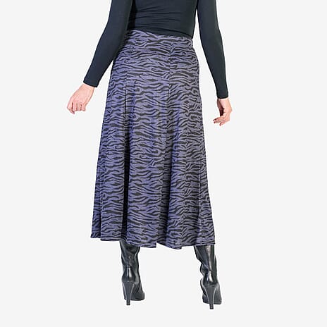 Emelia Printed Pull On Skirt (Size L) - Purple - Zebra