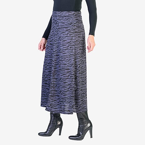 Emelia Printed Pull On Knitted Skirt (Size M) - Purple - Zebra