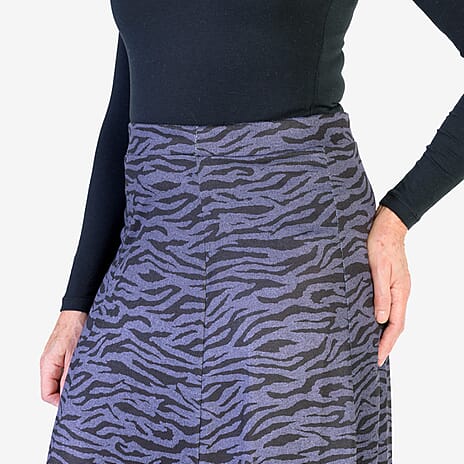 Emelia Printed Pull On Knitted Skirt (Size M) - Purple - Zebra