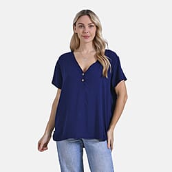 Tamsy Short Frill Sleeve V-Neck Relaxed fit Blouse