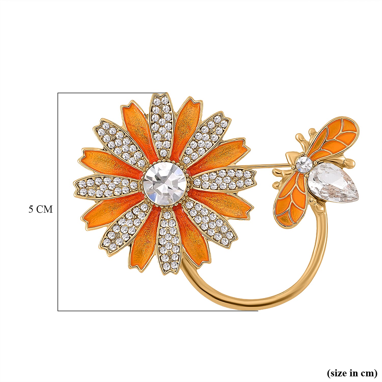 Austrian White Crystal Brooch with Enamelling Austrian White Crystal Brooch with Enamelling
