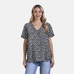 Tamsy Short Frill Sleeve V-Neck Relaxed fit Blouse