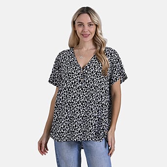 https://tjcuk.sirv.com/Products/80/2/8028278/Tamsy-Short-Frill-Sleeve-V-Neck-Relaxed-fit-Blouse-Size-S-M-White-Blac_8028278_2.jpg?w=342&h=342