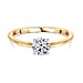 LUXURIANT Diamond Lab Grown Diamond (SI-G/H) Solitaire Ring in 18K Vermeil Yellow Gold Plated Sterling Silver